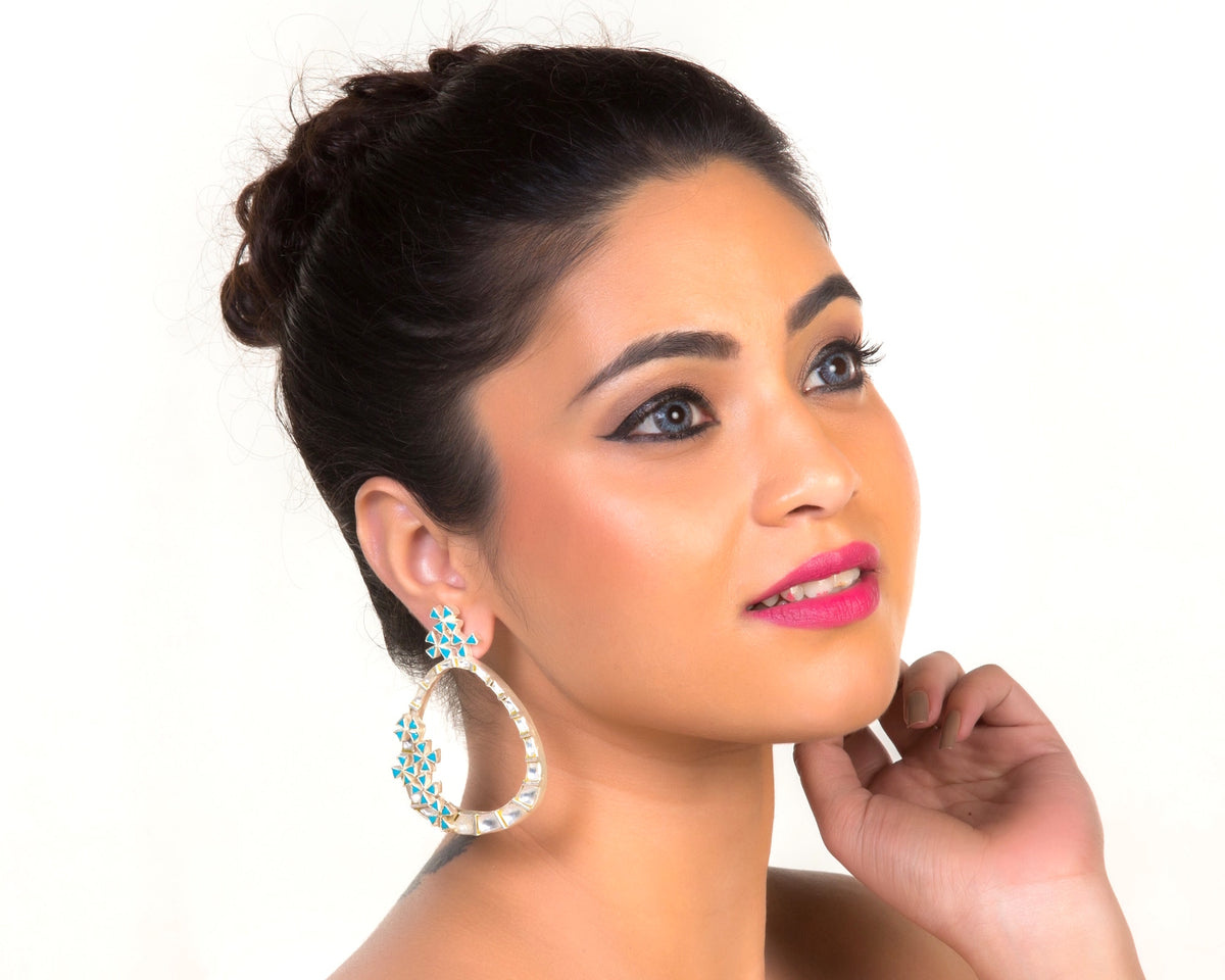 Sassy sparkle hoop style earrings in silver