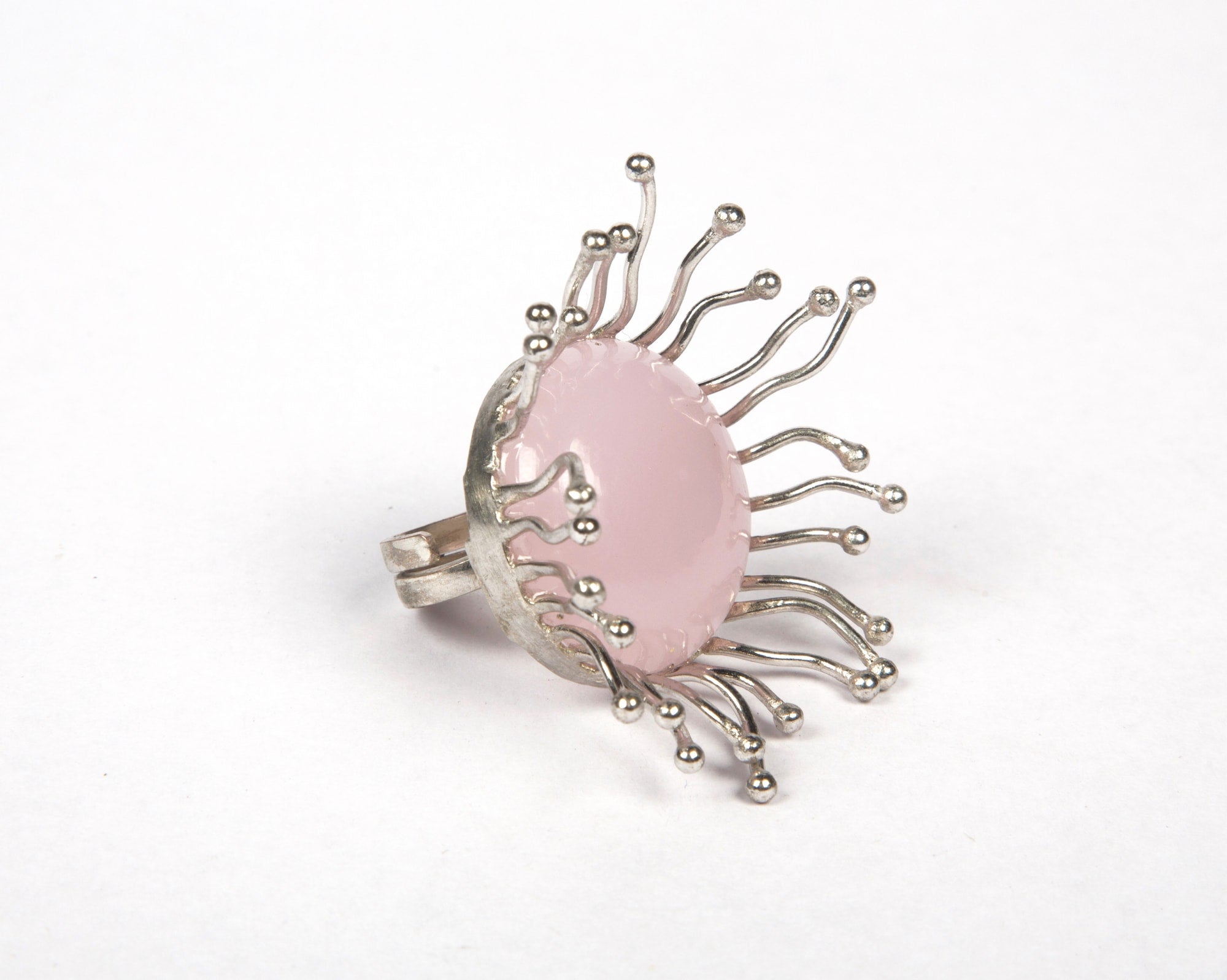 Rose quartz cocktail ring