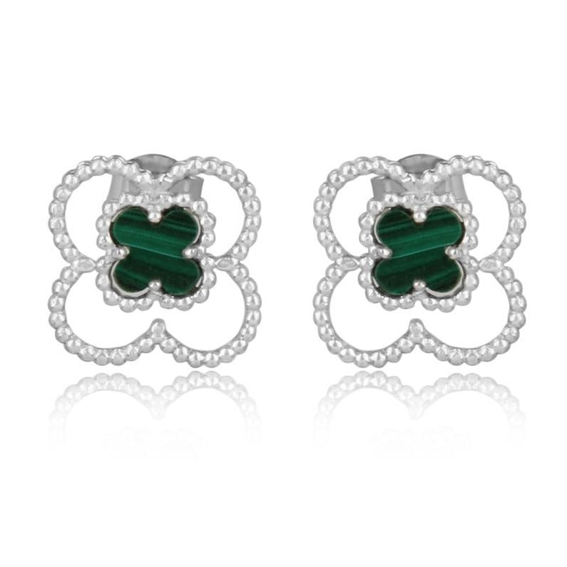 4 leaf clover studs - sterling silver