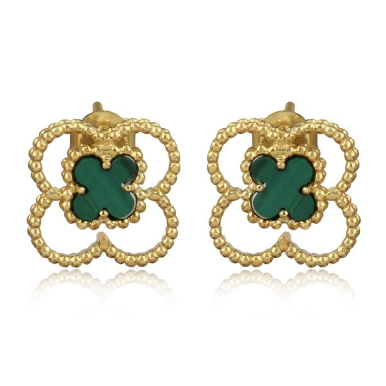 4 leaf clover studs - gold