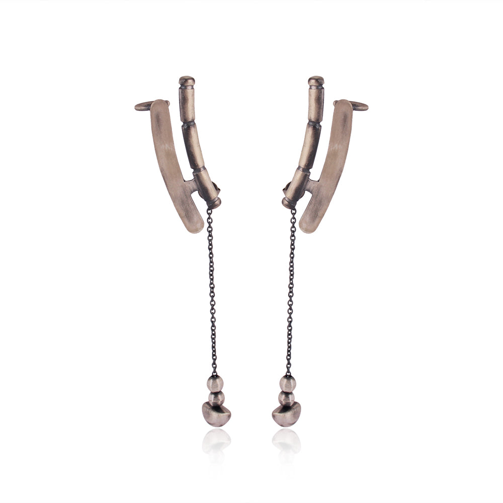Full Maasai earrings - with clip for cuff part visisble