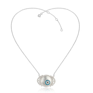 Evil eye talisman pendant with sterling silver chain