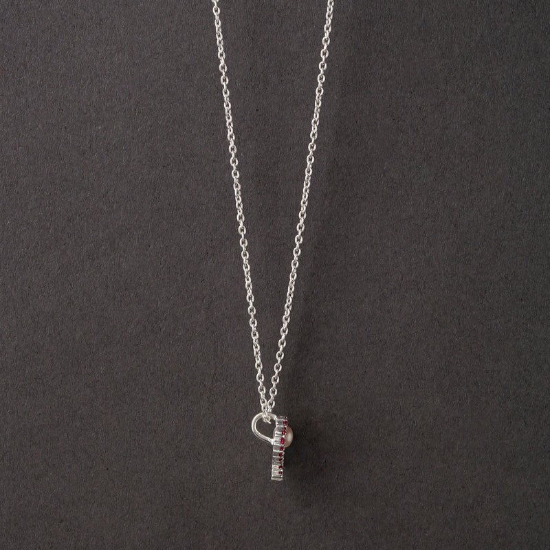 Rubies Heart Necklace Side View