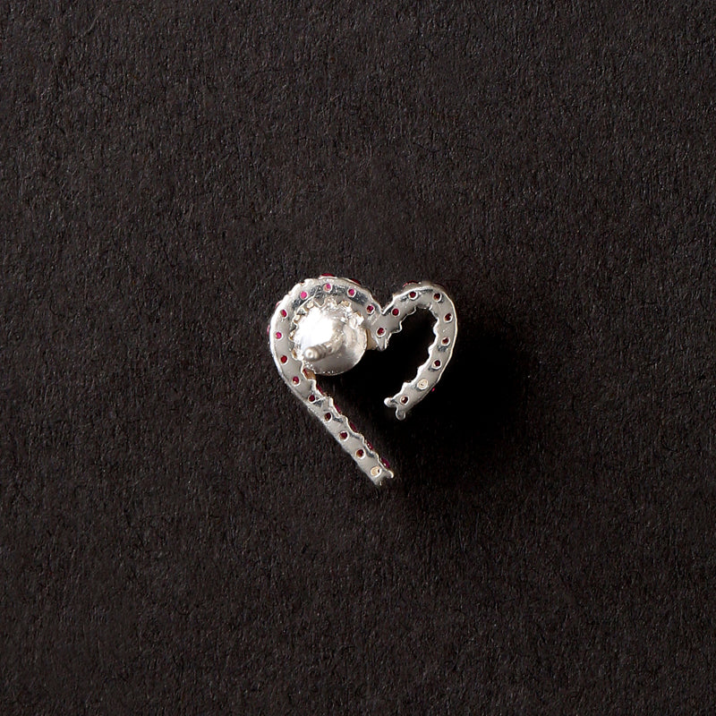 Pearl & Rubies Earrings - Back View