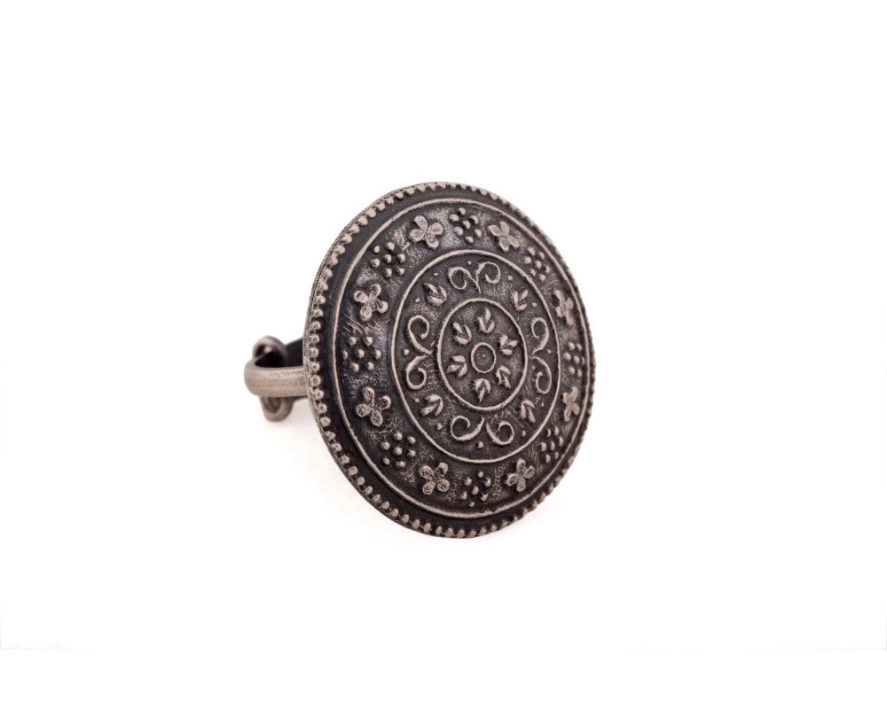 Silver Armor adjustable finger ring