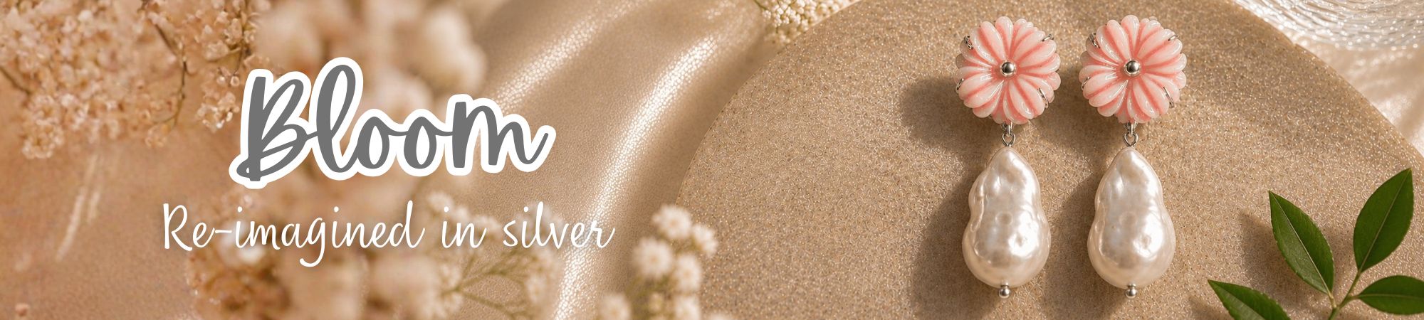 bloom collection with gemstone and baroque pearls