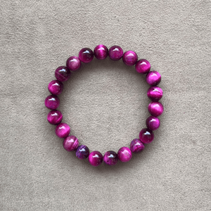 Unisex 8mm round Tiger Eye beads bracelet by Nirwaana