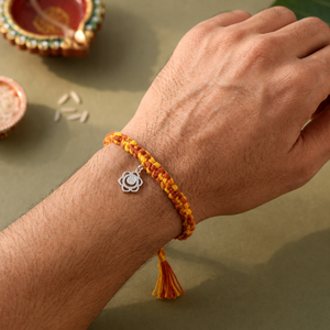 Swadhisthana Chakra Rakhi With Texture - Silver