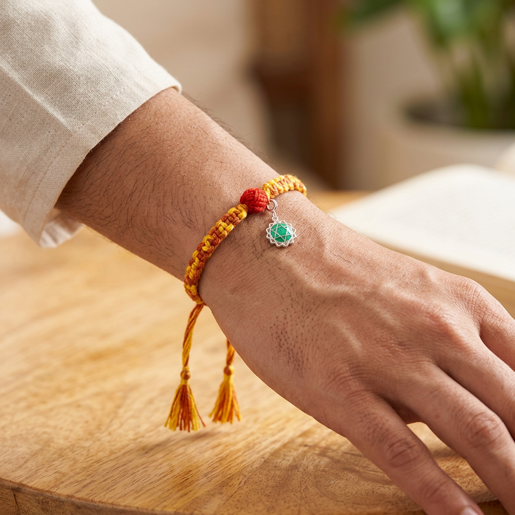 Anahata Chakra 'Rakhi & Lumba' Set - Silver