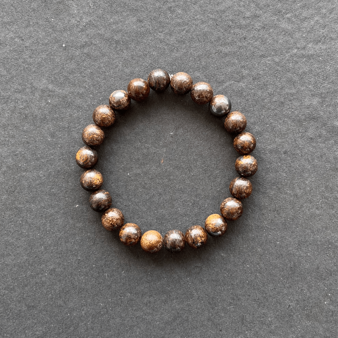 Handmade 8mm round beads Bronzite bracelet for men & women