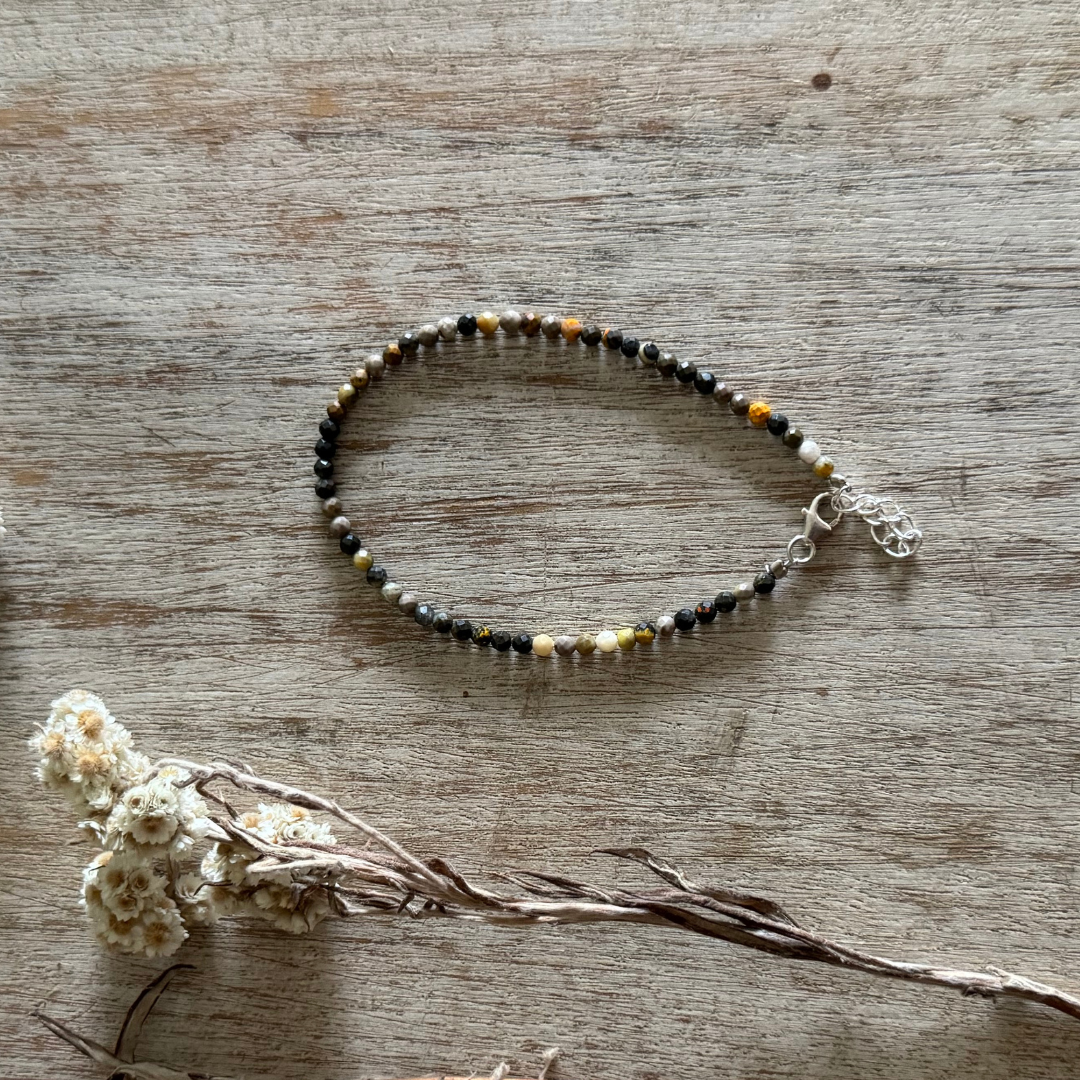 faceted beads bumblebee jasper bracelet