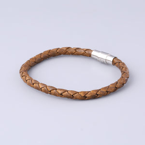 Braided Tan Leather Bracelet