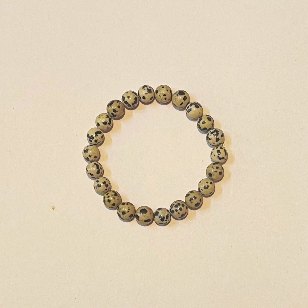 Dalmataion Gemstone 8mm round beads bracelet