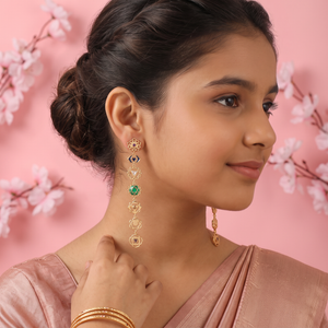 
Chakra Shoulder Duster Earrings - Gold