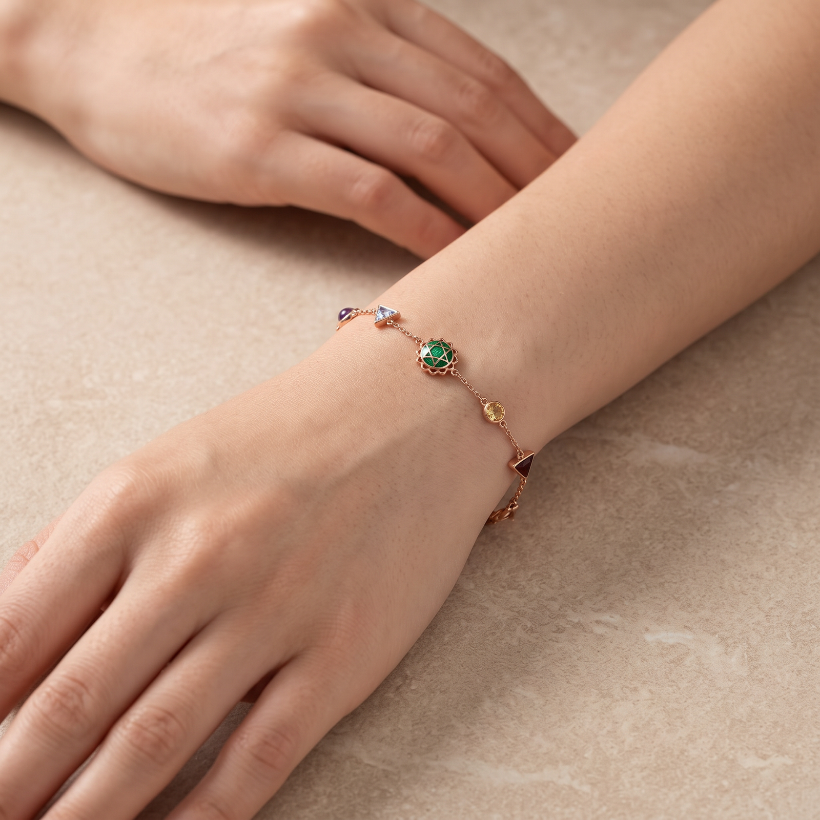 Chakra Chain Bracelet - Rose