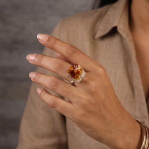 Citrine Crown Ring