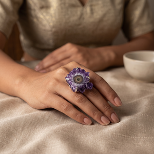 Amethyst Flower Ring