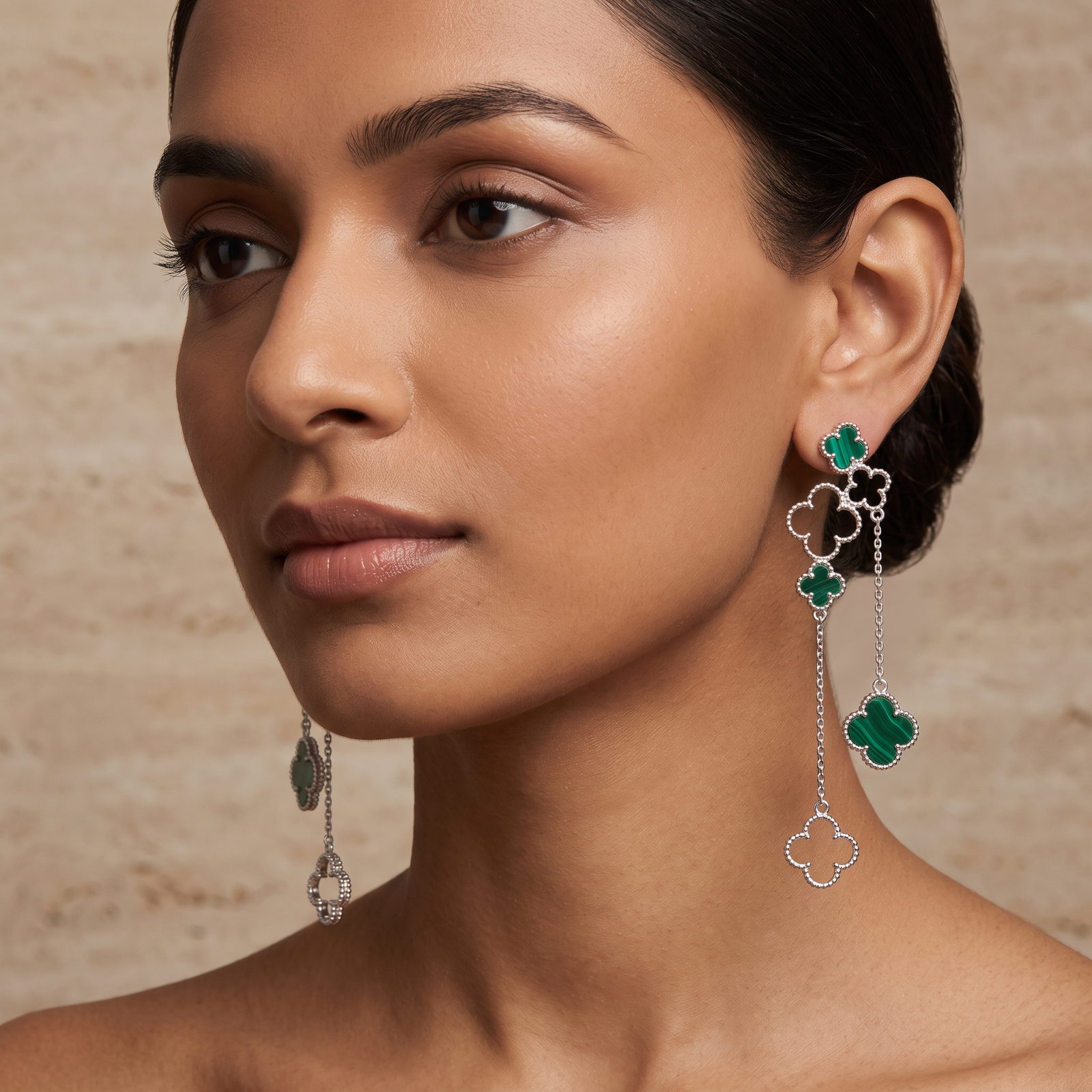 4Leaf Clover Danglers - Silver