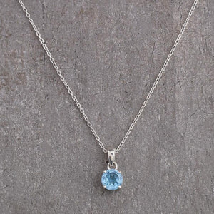 Blue topaz stone necklace