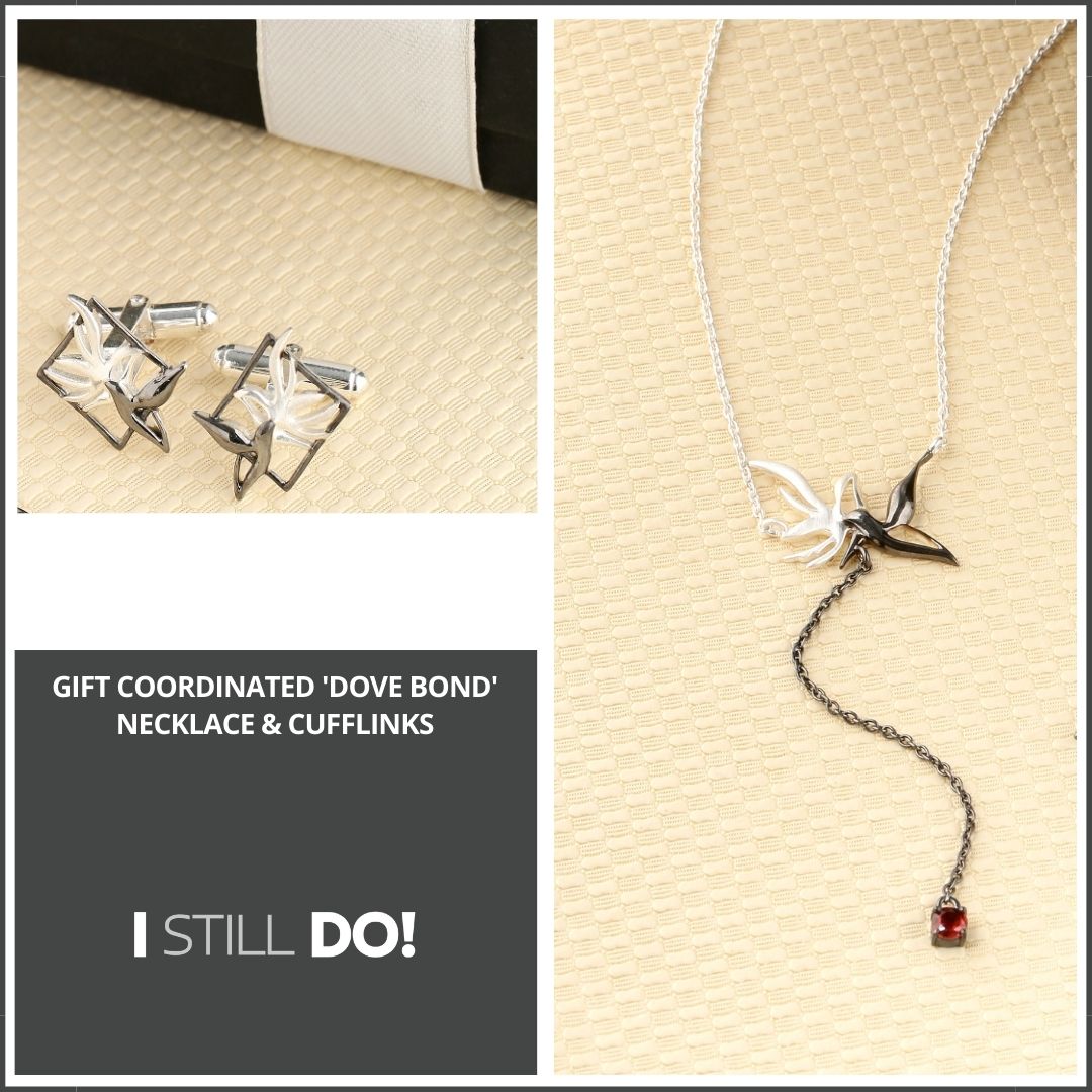 Gift Box includes Necklace For Women & Cufflinks For Men - I Still Do collection