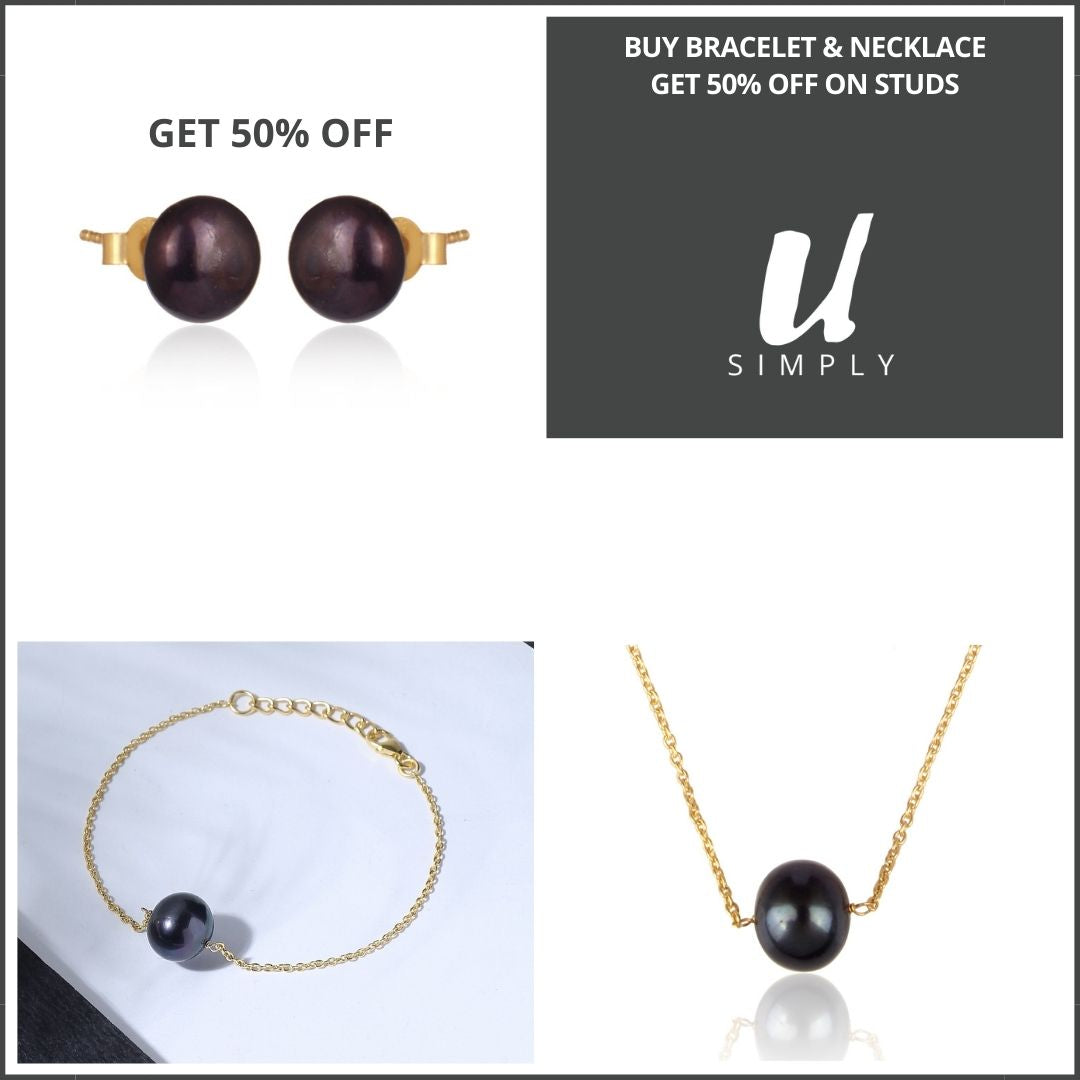 Black Tahitian Pearls Jewelry Combo For Gift