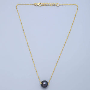 Solo Tahitian Pearl Necklace - Gold Plated