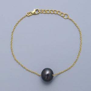 Solo Tahitian Pearl Bracelet - Gold Plated