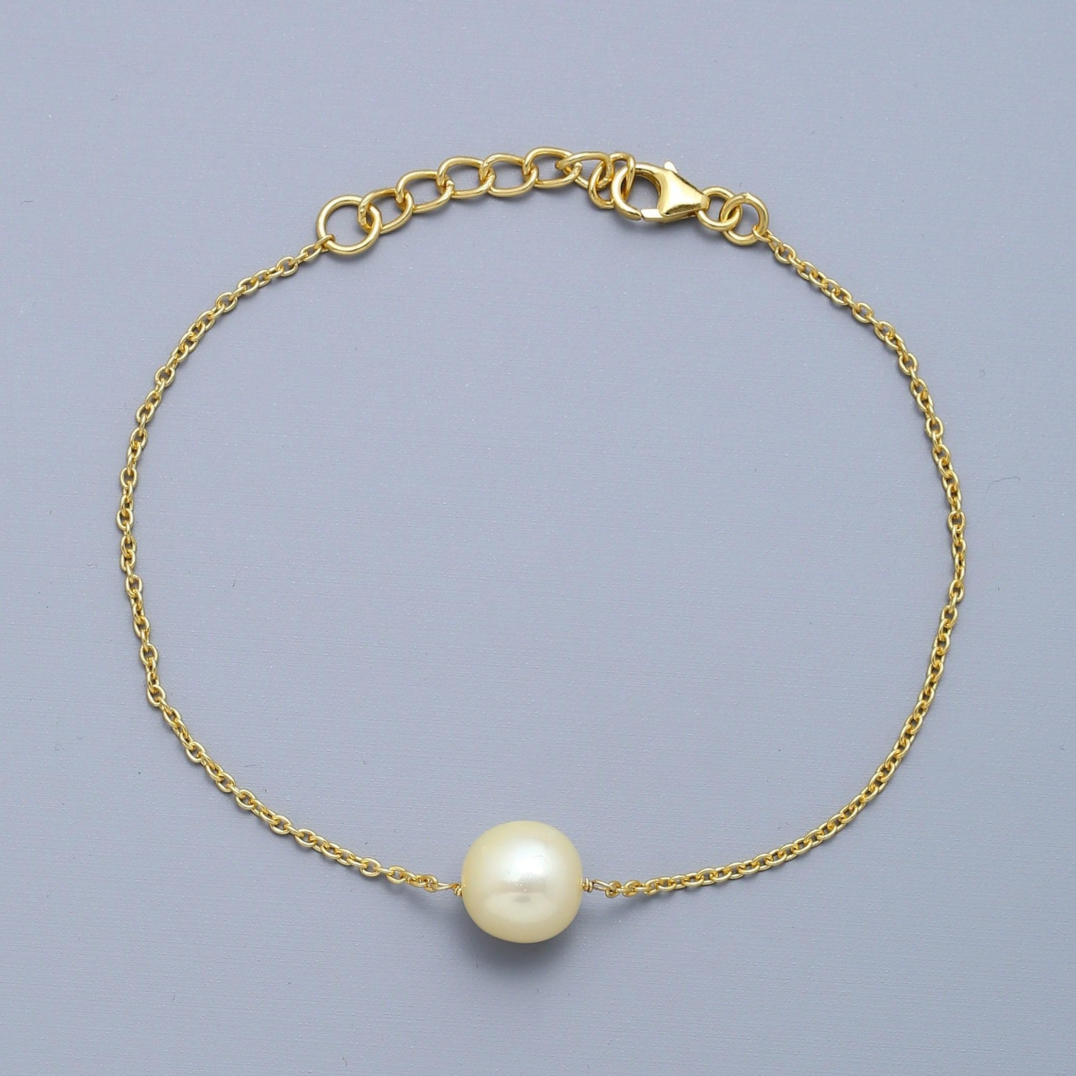 Single pearl gold deals bracelet