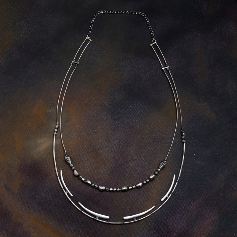 Maasai Tribal Silver statement necklace