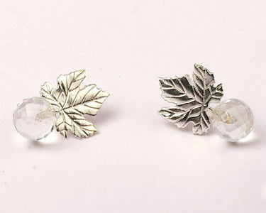 Silver ivy leaf studs