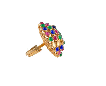 Moroccan misbah multicolour ring