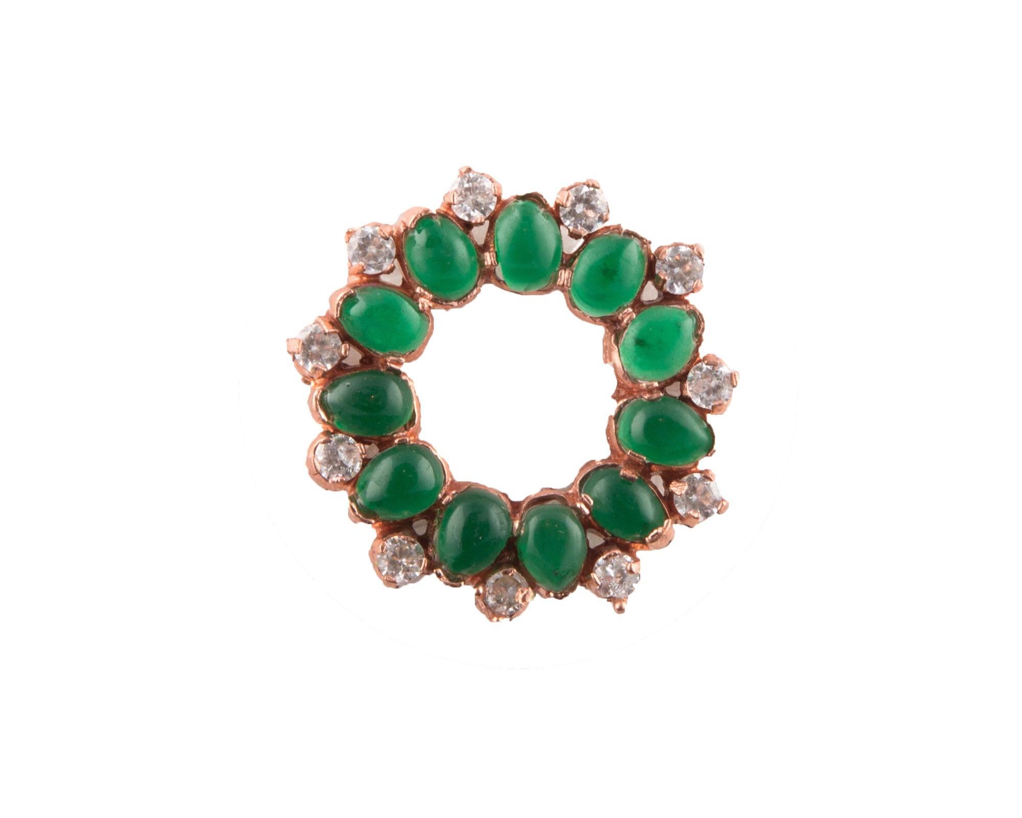 Rose gold plated green garnet stone ring