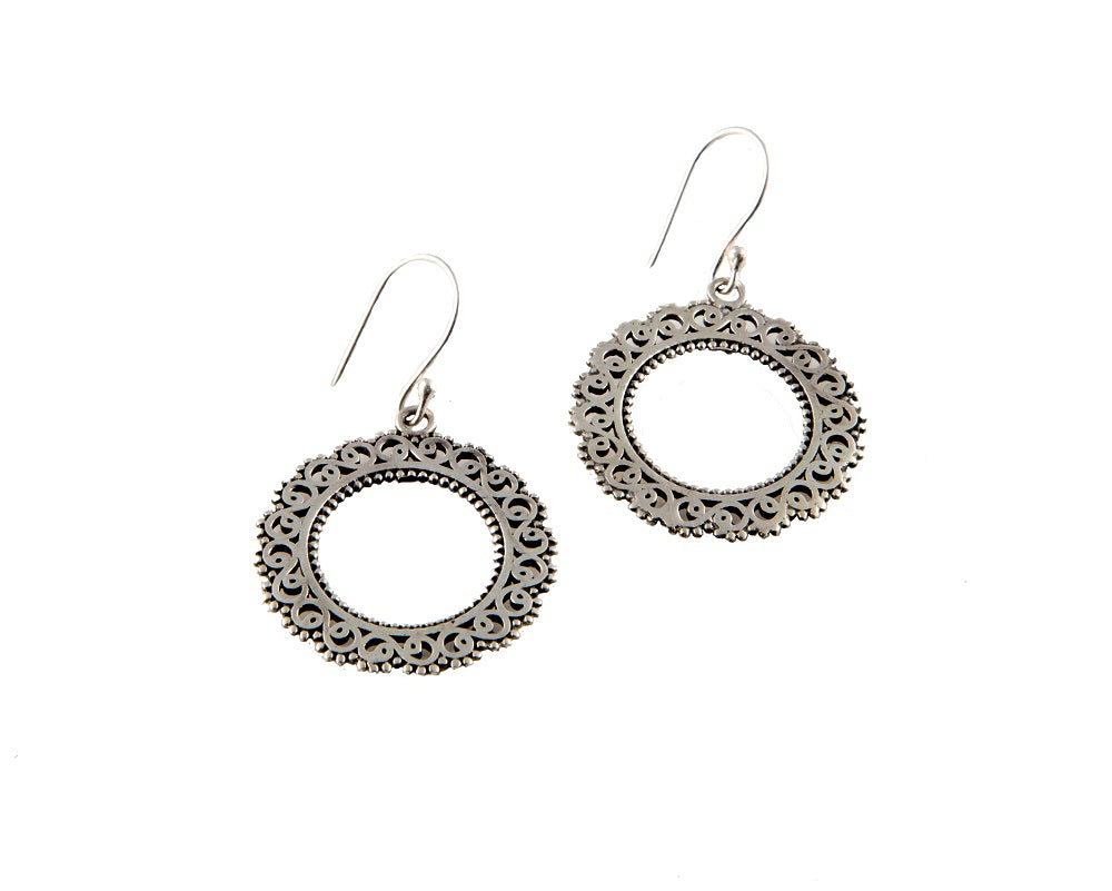 Sterling silver hoop style earrings