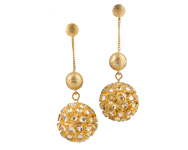 Contemporary kundan work festive wear earrings