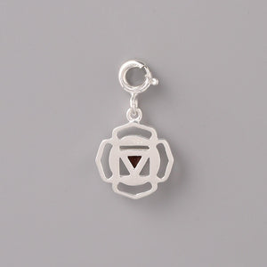 Base Chakra jewelry charm made in sterling silver