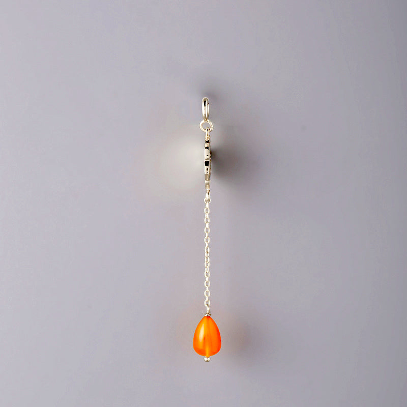 Orange Chalcedony drop hanging charm