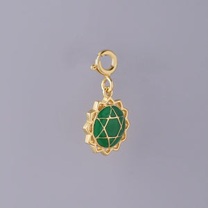 Anahata chakra charm - gold plated jewelry charm