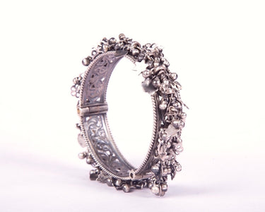 Ancient Himalayan jewelry oxidized sterling silver bracelet 