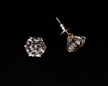 Snowflake shaped crystal earrings