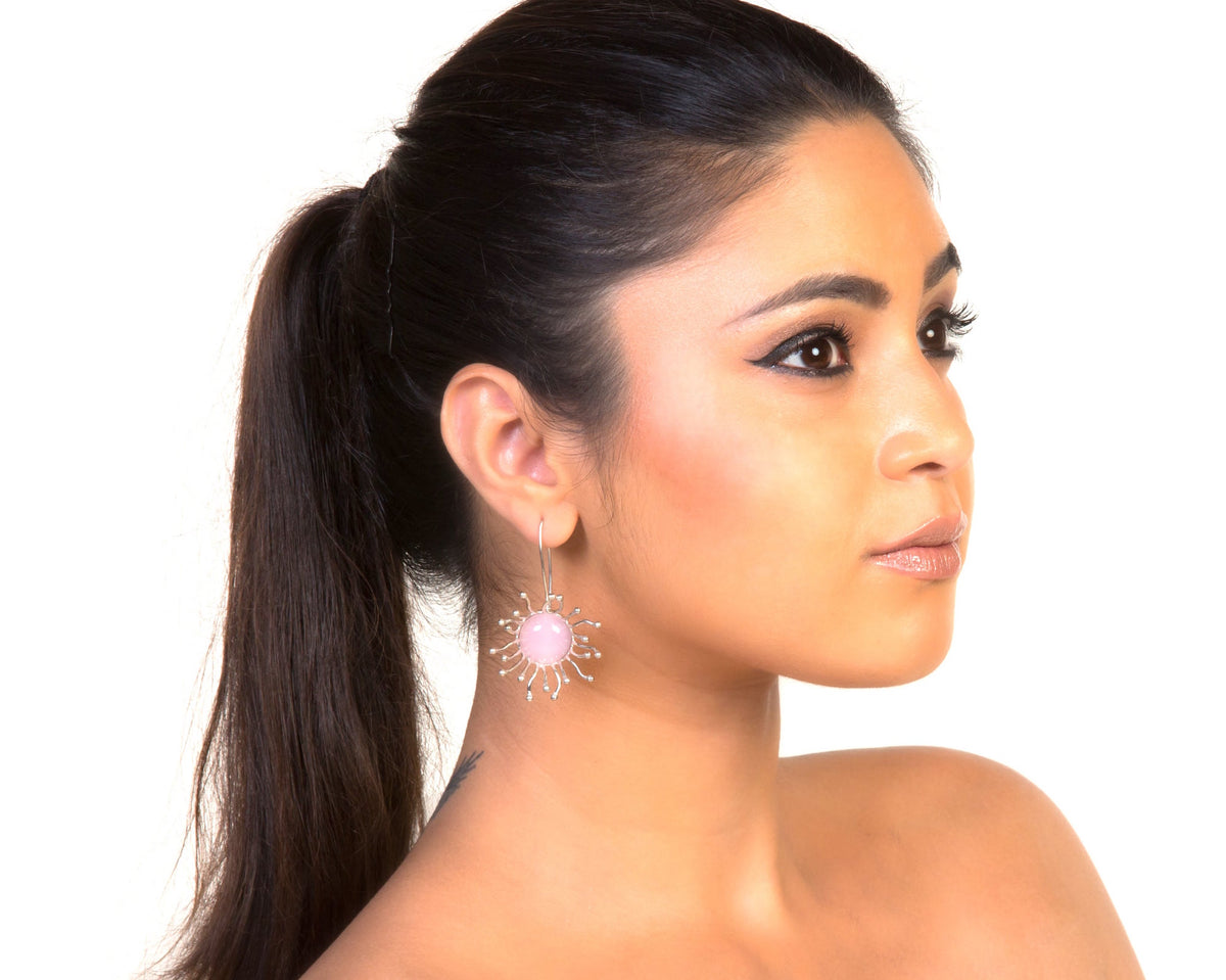 Rosy bijoux silver earrings