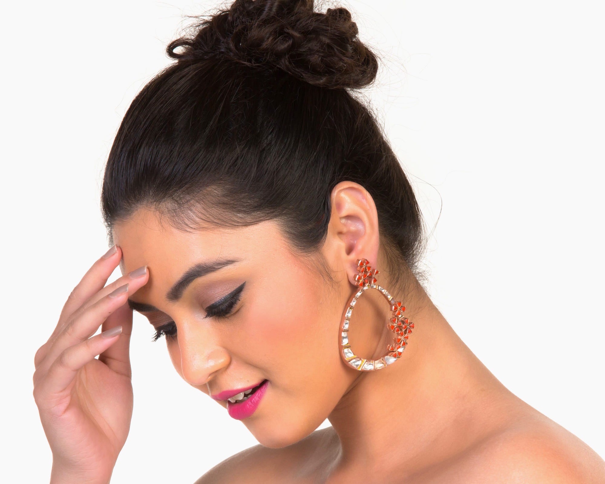 Sassy sparkle hoop style earrings