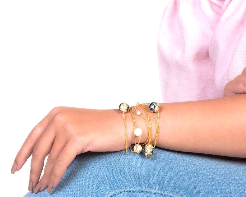 Chic meenakari pearl bracelet