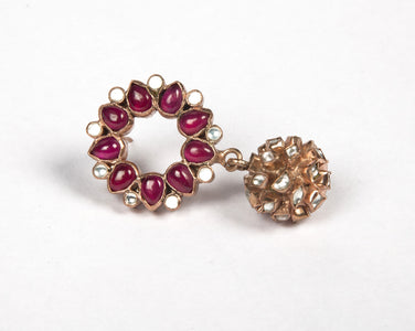 Pink sapphire kundan earrings