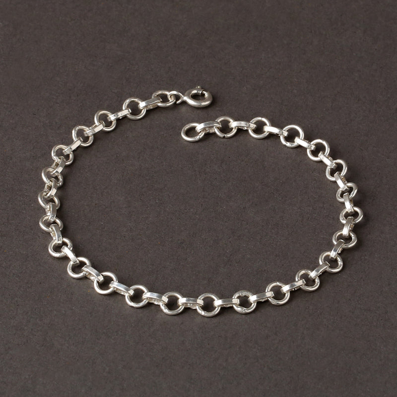 Silver bracelet to hold any detachable charms as per your choice