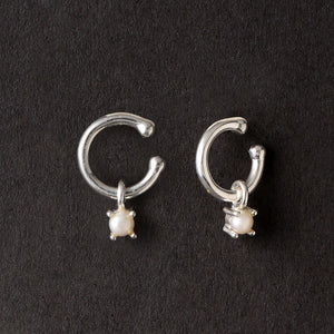 Press Earrings with Pearl