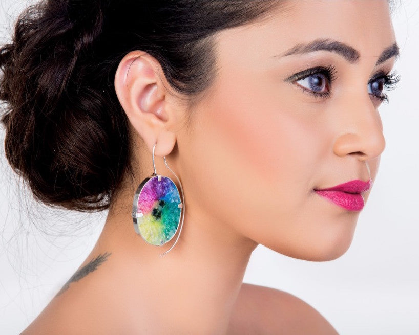 Rainbow splash earrings